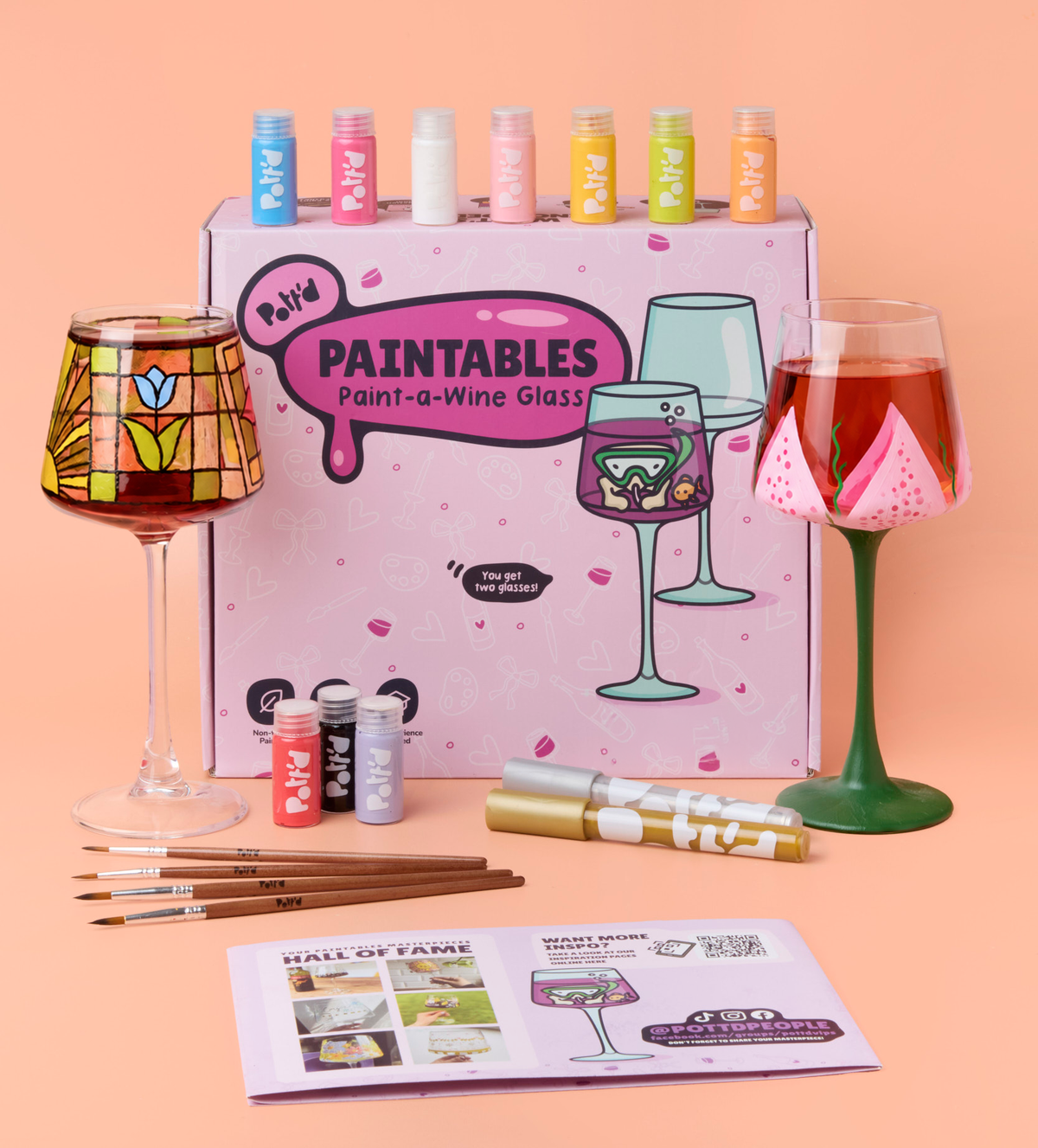 Peinture sur Verre à Vin x2