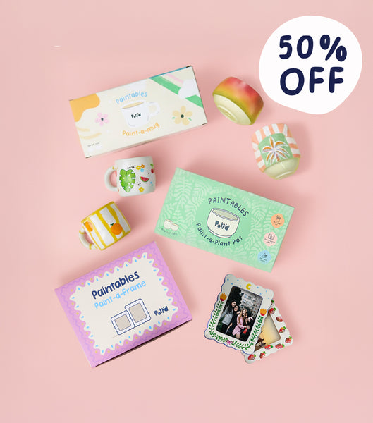 Paintables Set: Tasse, Rahmen & Blumentopf