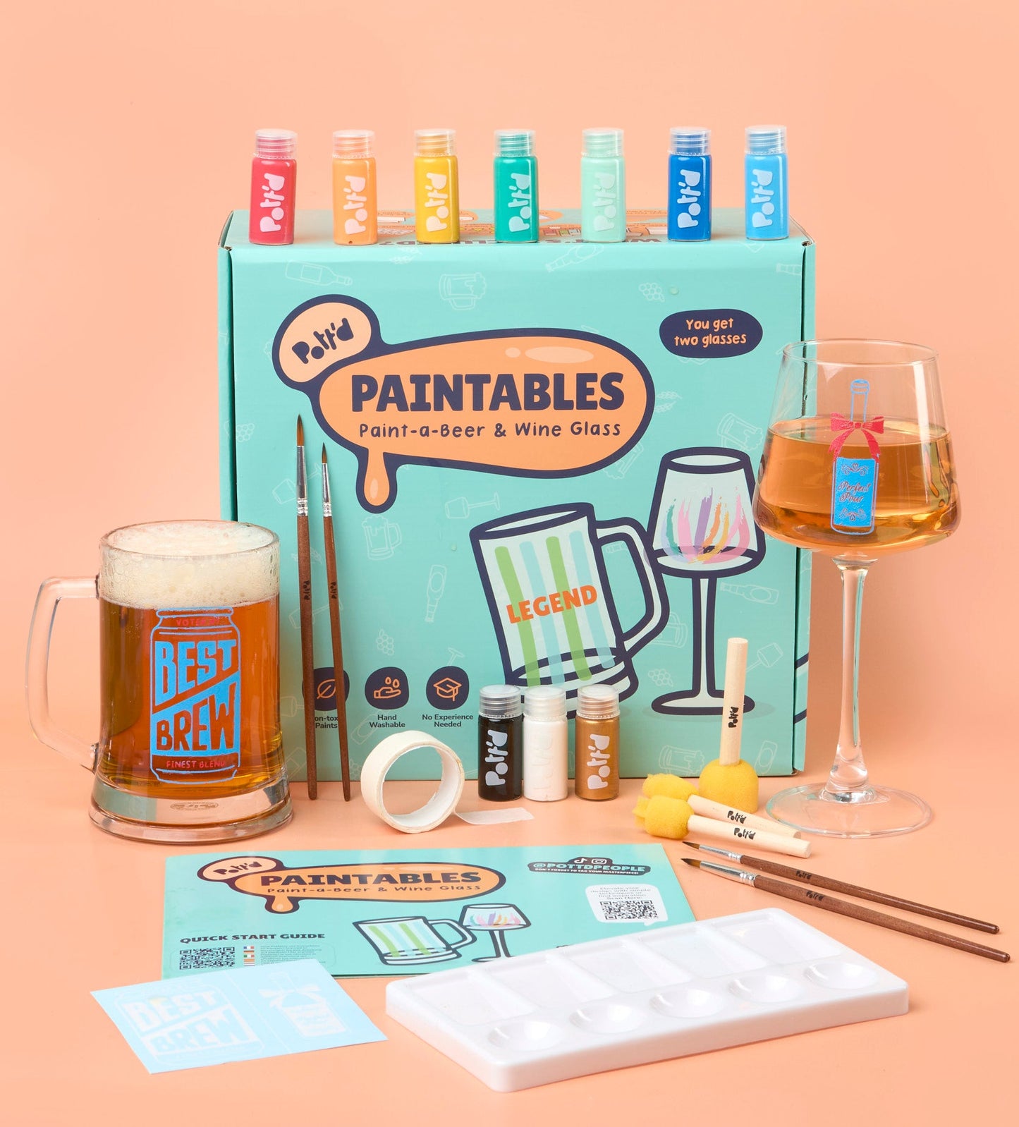 Schilder-je-eigen Bier- en Wijnglas