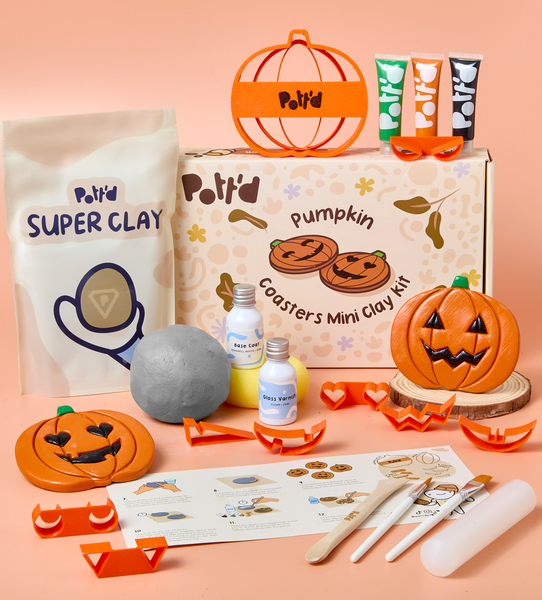 Kit Sous-verres Citrouille en Argile 