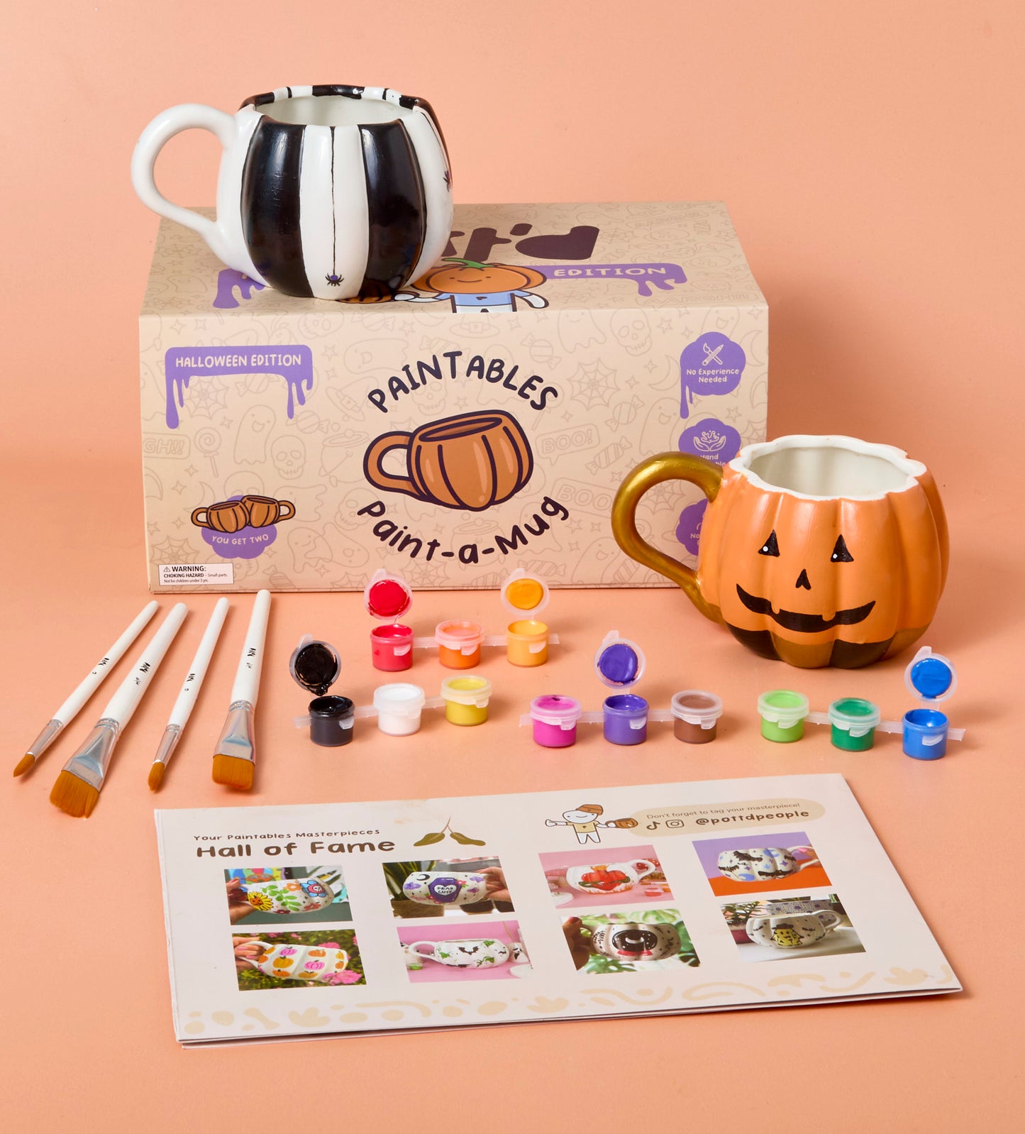 Halloween Pumpkin Paint-a-Mug x2