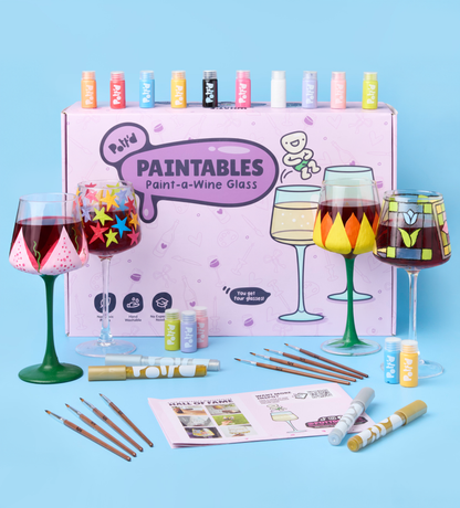 Peinture sur Verre à Vin x2