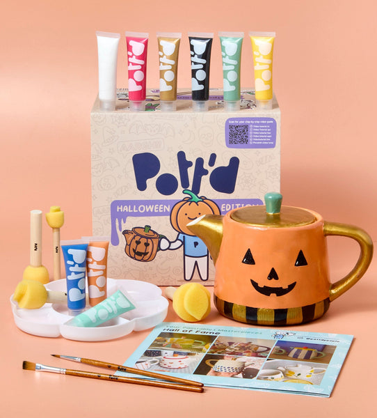 Spooky Sips : Théière Halloween à Peindre