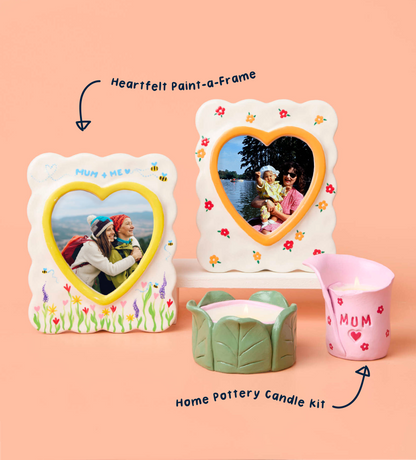 Handmade Moments: Set Candele in Argilla & Cornici da Dipingere