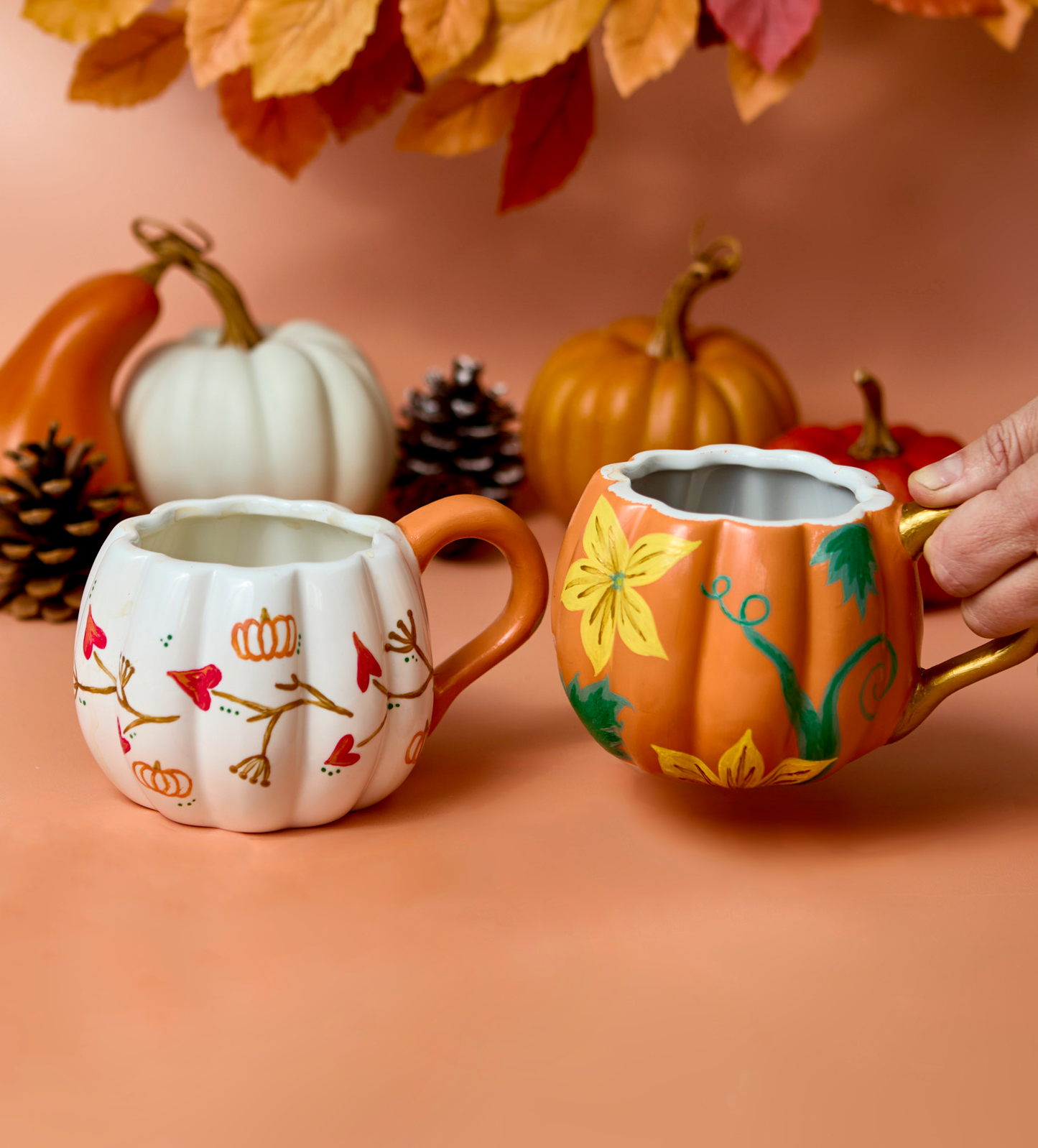 Halloween Pumpkin Paint-a-Mug x2