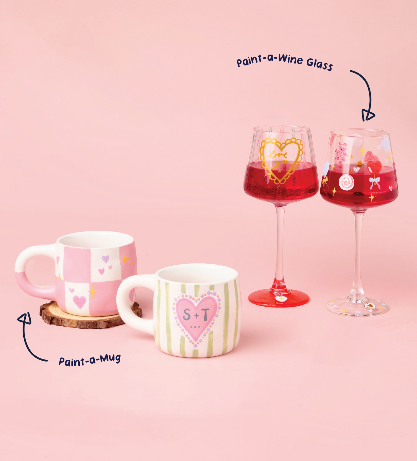 Valentine’s Wine & Mug Painting Bundle