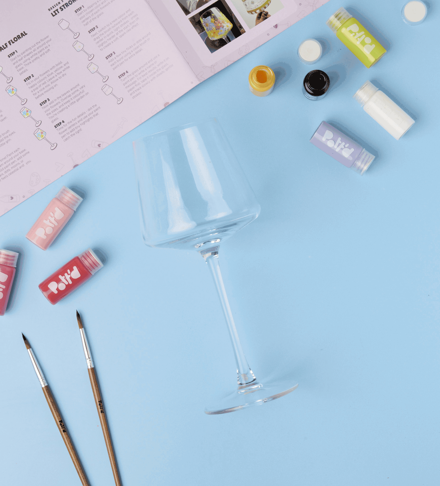 Peinture sur Verre à Vin x2