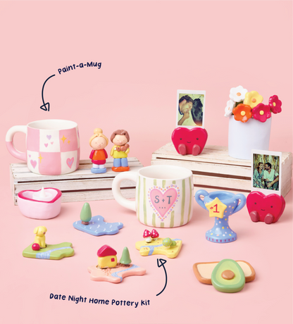 At-Home Pottery & Mug Painting Date Bundle