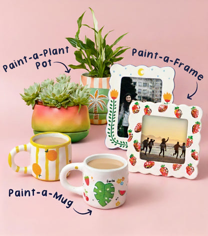 Verfset: Mok, Lijst & Plantenpot