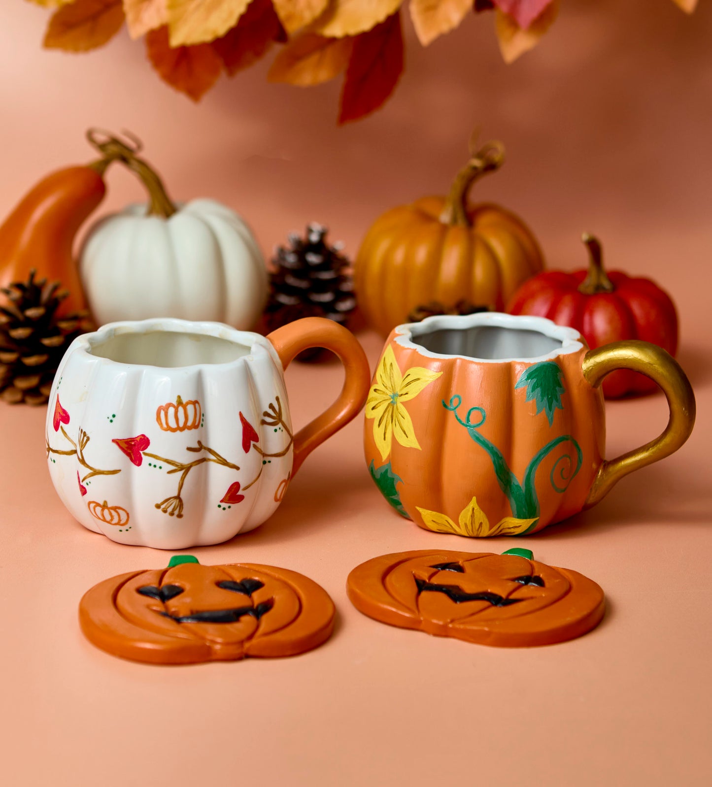 Set Citrouille : Sous-verres & Mugs