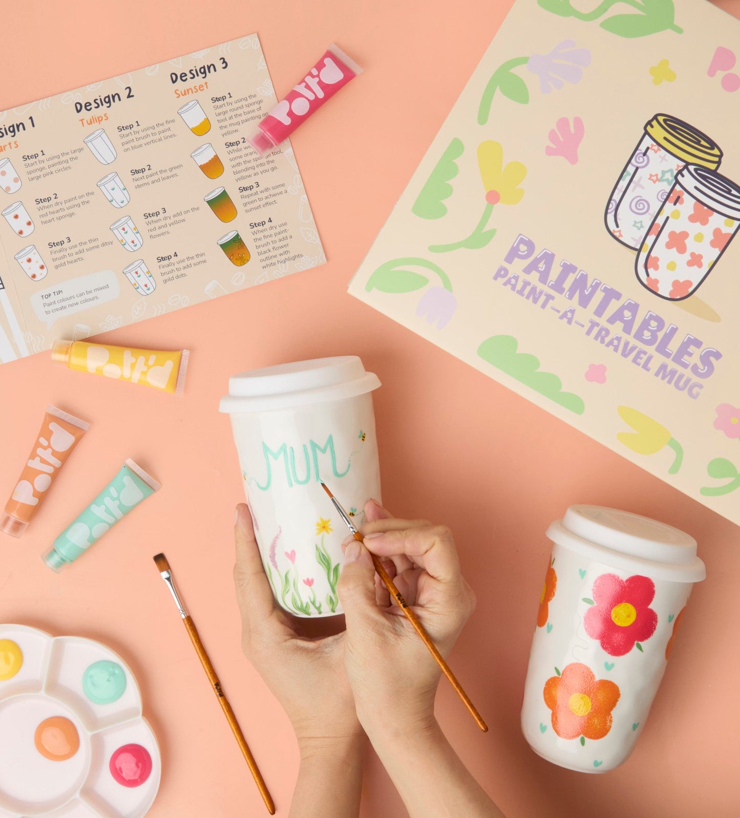 Mum's Masterpiece to Go: Travel Mug Painting Kit