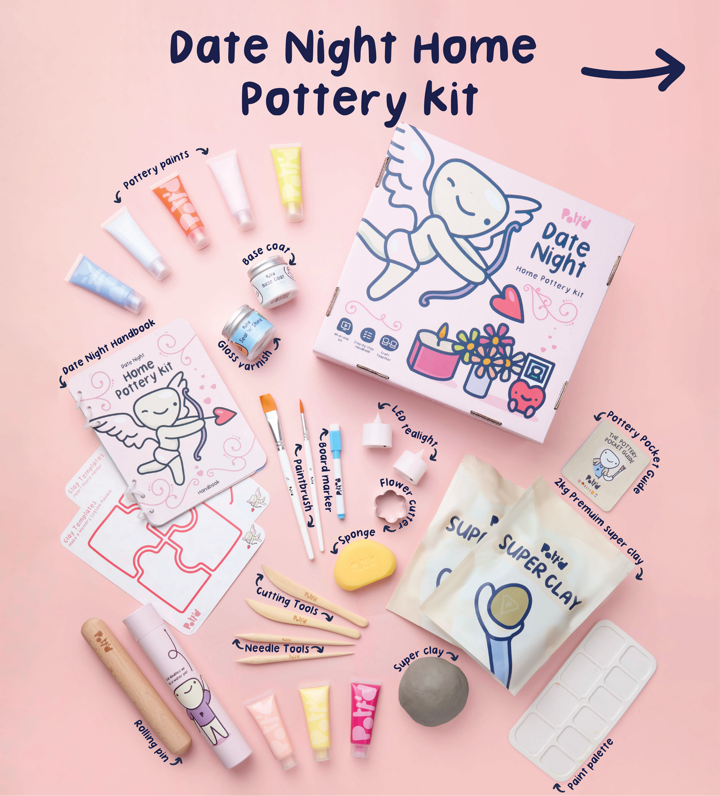 At-Home Pottery & Mug Painting Date Bundle