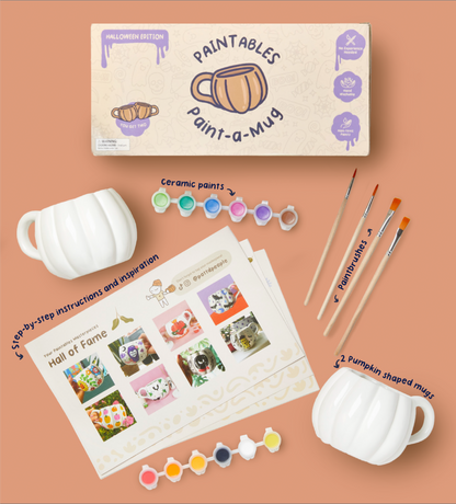 Halloween Pumpkin Paint-a-Mug x2