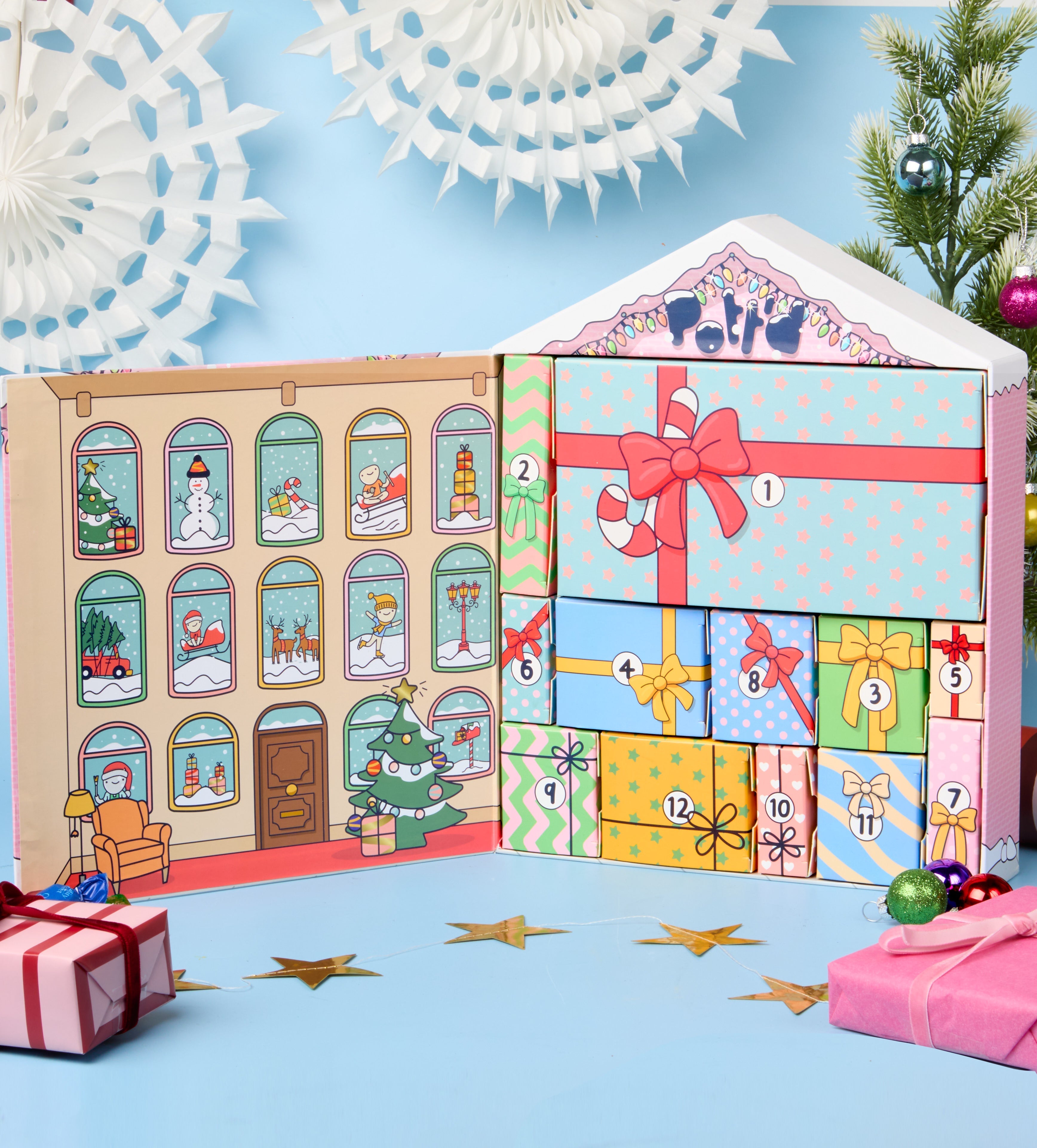 DPKOW Adventskalender Met 24 Zakken – Winterdier Thema, Vul Zelf