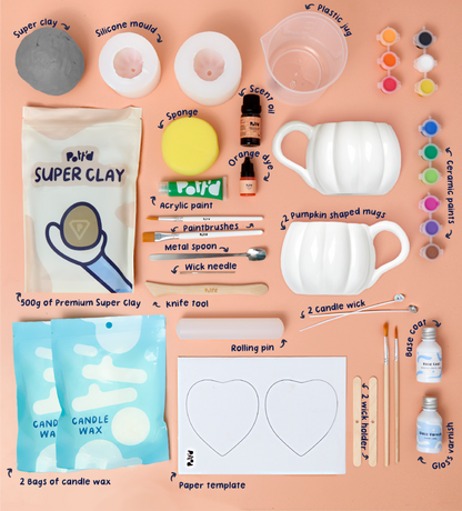 Set Citrouille : Bougies & Mugs