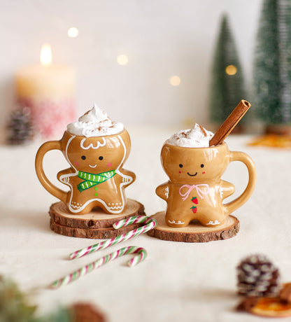 Christmas Pottery & Gingerbread Mug Bundle