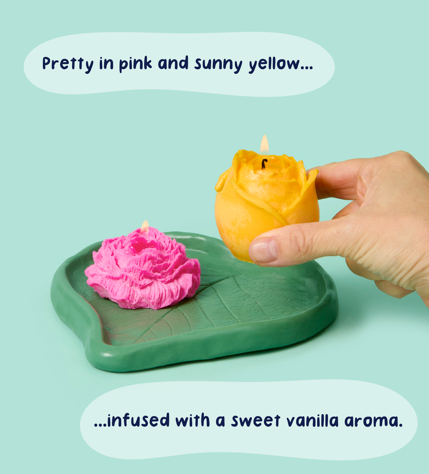 Florale Flammen Kreativset mit Kerze und Ton