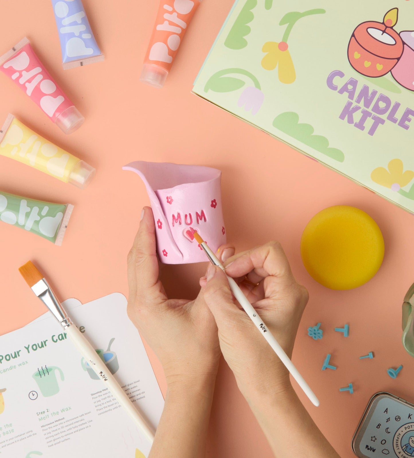 Handmade Moments: Set Candele in Argilla & Cornici da Dipingere