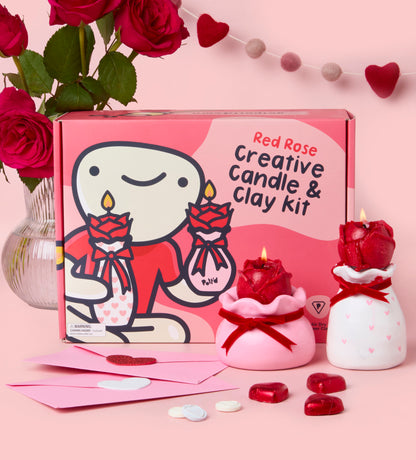 Kit de Arcilla y Vela Creativa Rosa Roja