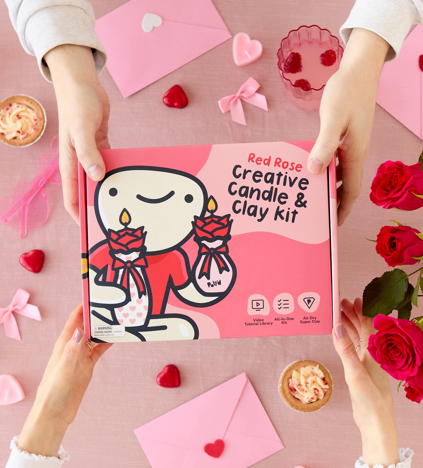 Pott'd Date Night Candle Kit Romantische knutselset voor koppels. Bevat aan de lucht gedroogde klei, kaarsvet, verf, gereedschap, geurolie en kralen - België Pott'd Date Night Candle Kit Romantische knutselset voor koppels. Bevat aan de lucht gedroogde klei, kaarsvet, verf, gereedschap, geurolie en kralen - België