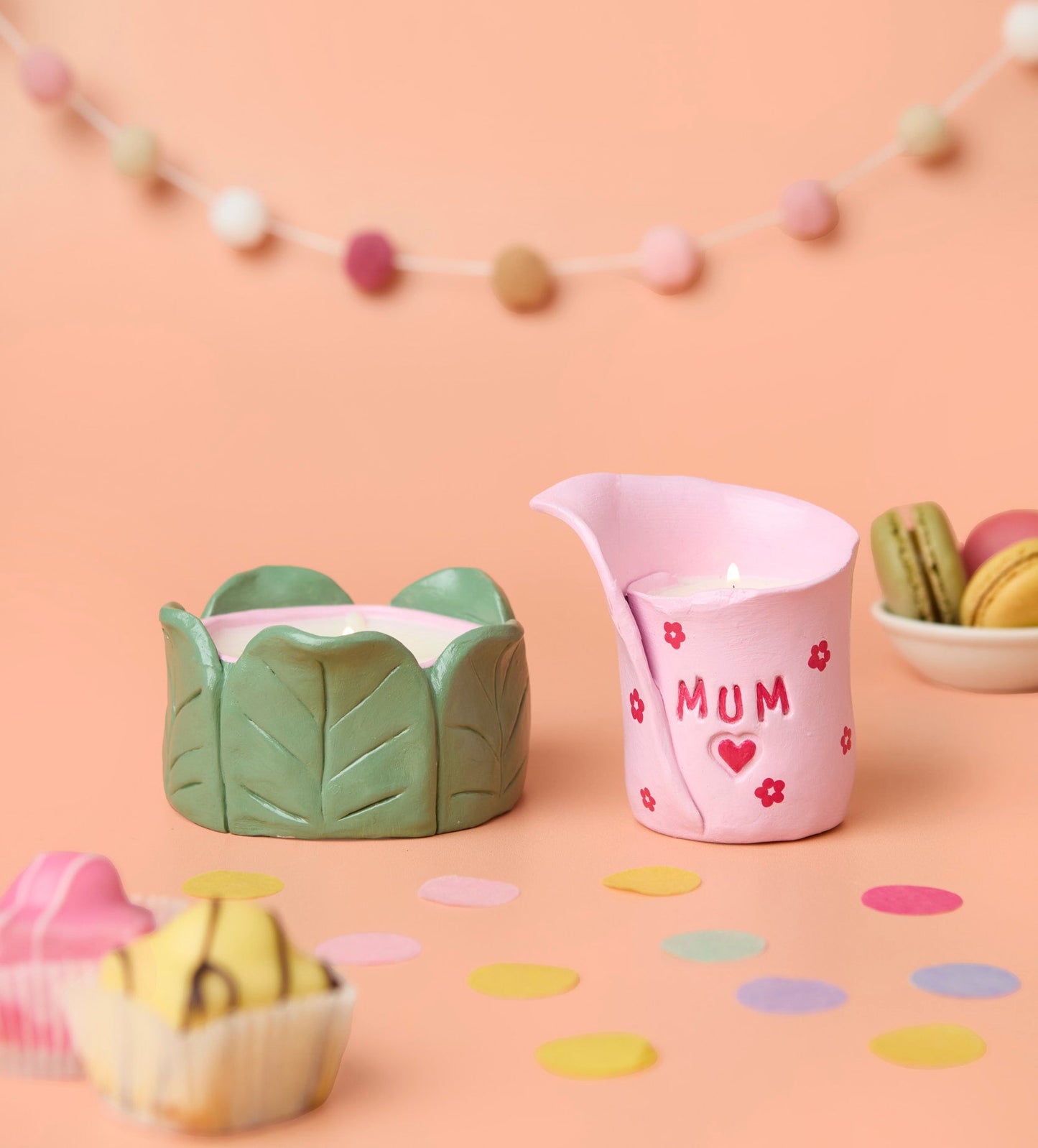 Handmade Moments: Set Candele in Argilla & Cornici da Dipingere