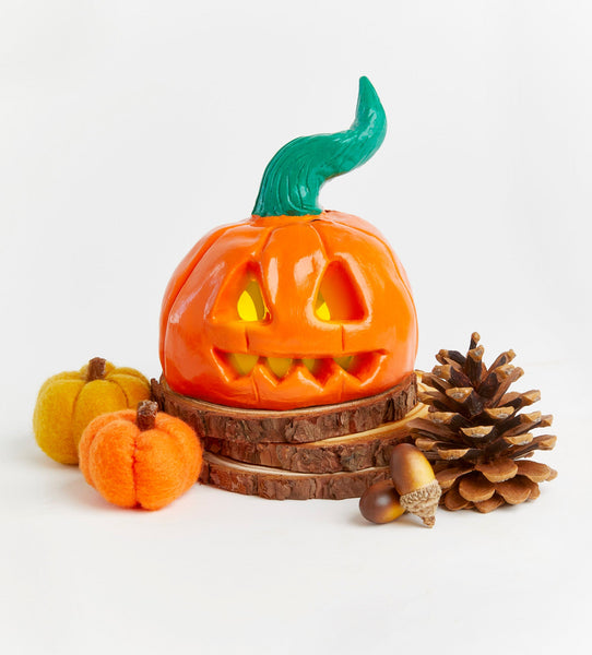 Soporte de Velas Calabaza de Halloween