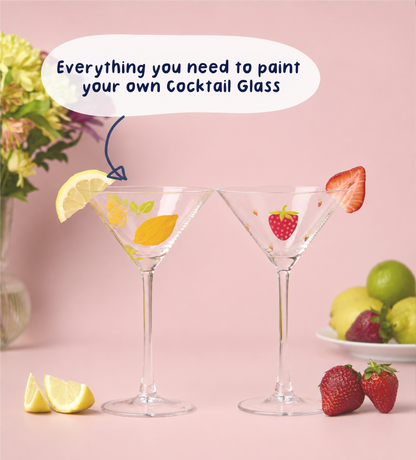 Paint-a-Cocktail Glass x2