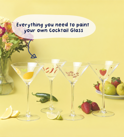 Paint-a-Cocktail Glass x2