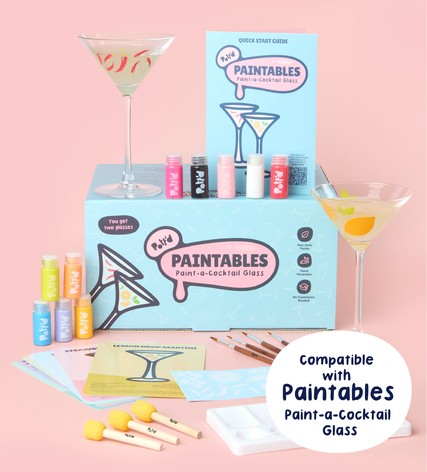 Nachfüllpack: Cocktailglas Bemalen Set