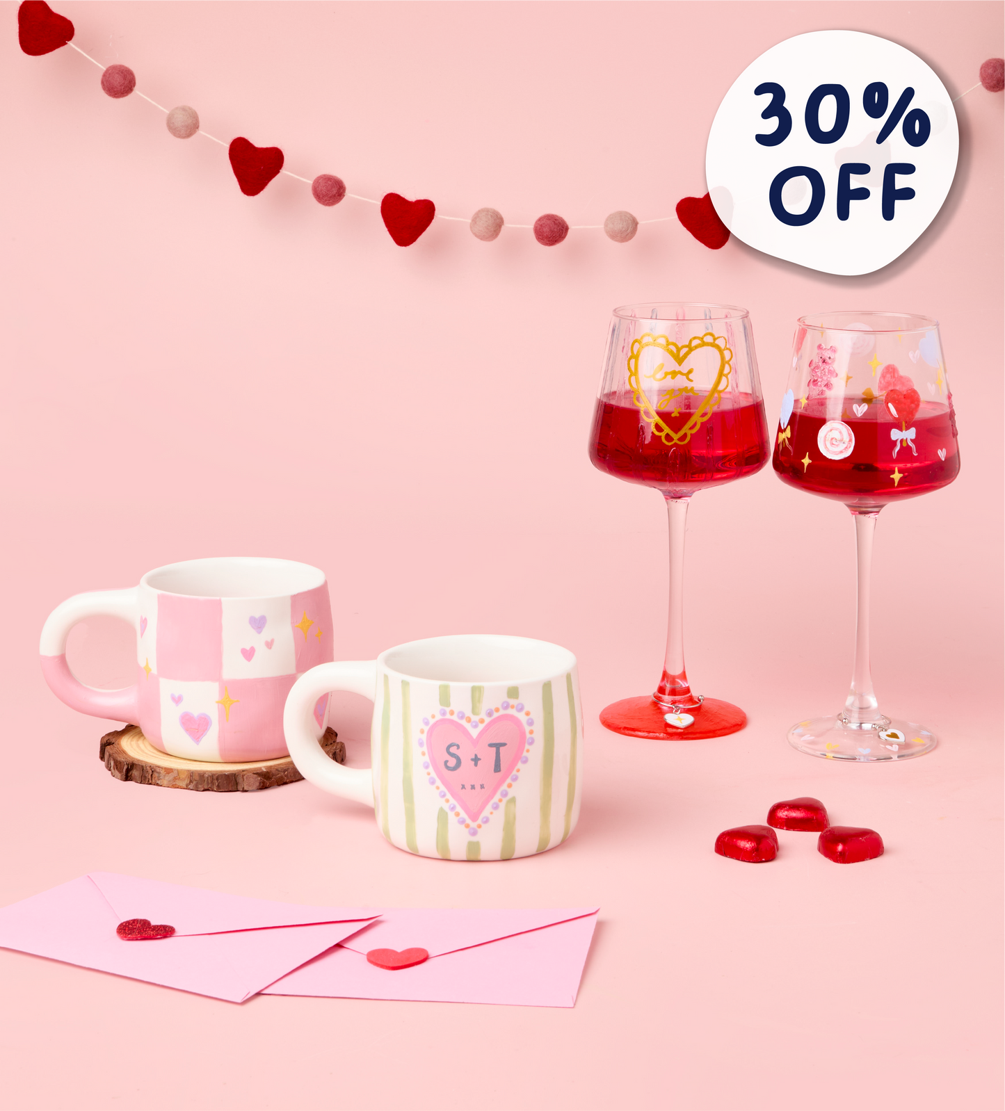 Valentine’s Wine & Mug Painting Bundle