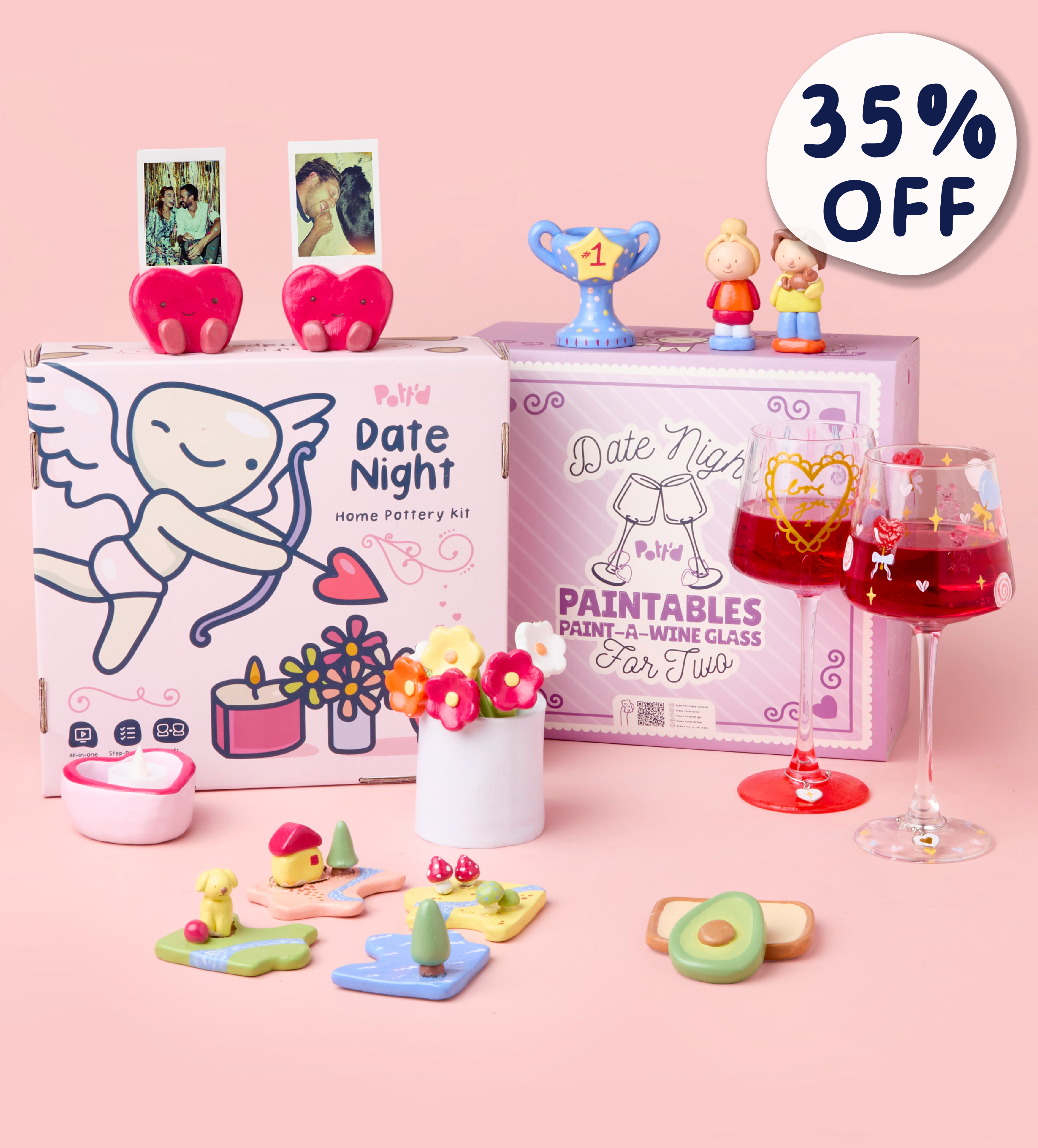 DIY Date Night: Weinglas & Töpfer Set - Image 1