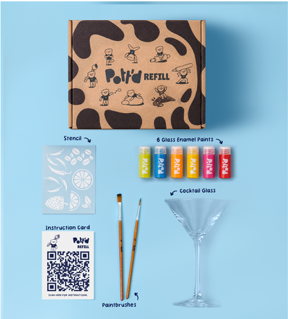 Nachfüllpack: Cocktailglas Bemalen Set
