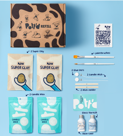 Nachfüllpack: Kerzenmacher Töpferset für Zuhause