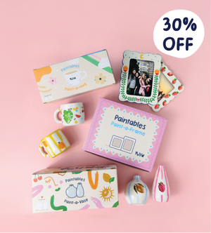 Paintables Set: Tasse, Rahmen & Vase