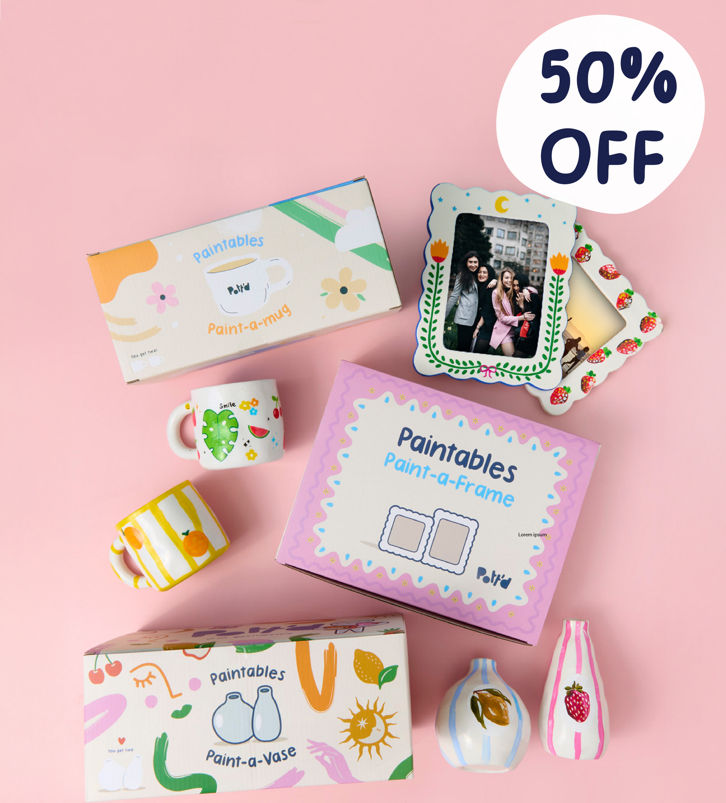 Paintables Mug, Frame & Vase Bundle