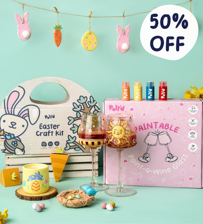 Easter Craft & Wine Glass Bundle