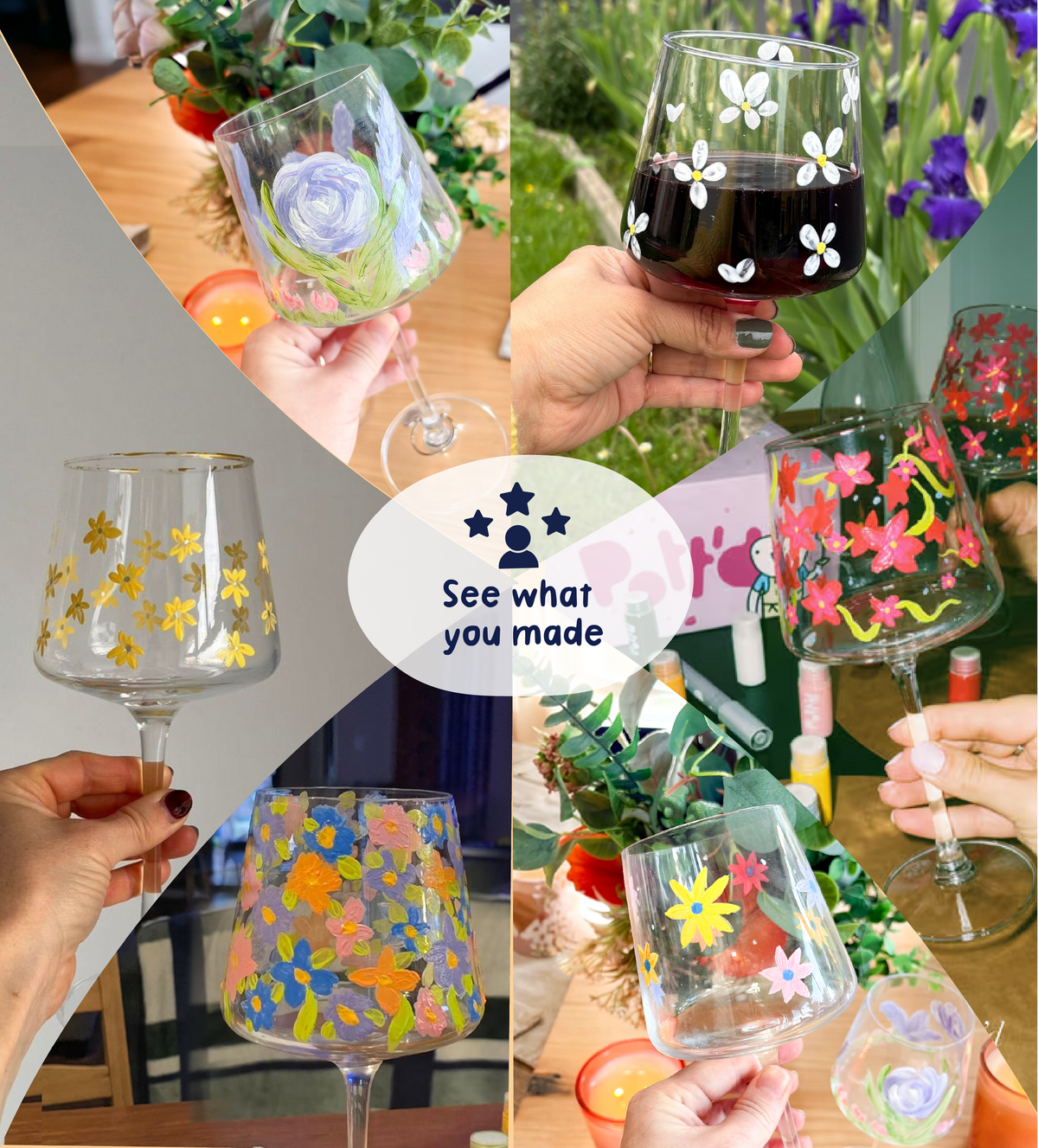 Peinture sur Verre à Vin x2