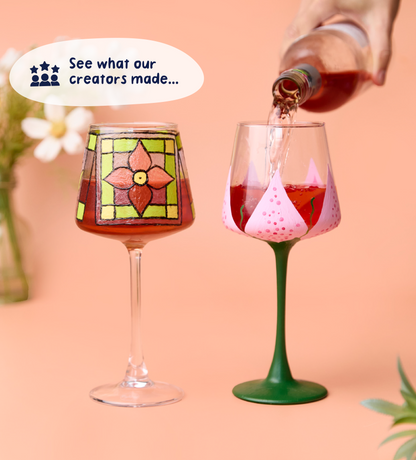 Peinture sur Verre à Vin x2