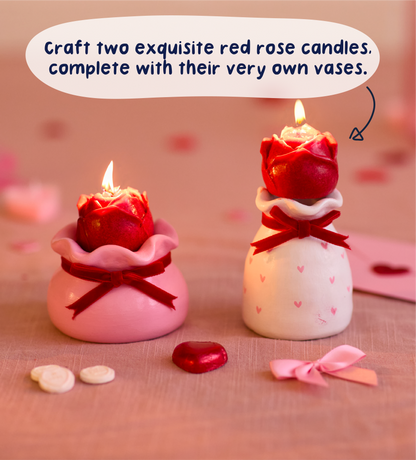 Kit de Arcilla y Vela Creativa Rosa Roja