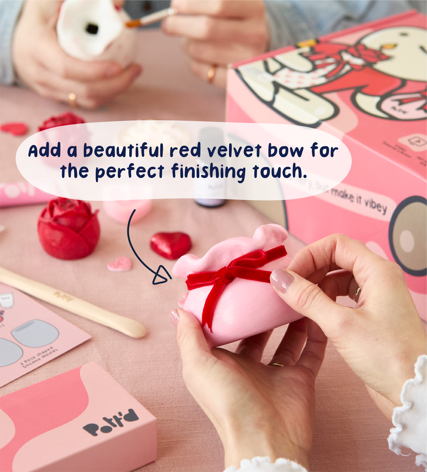 Kit de Arcilla y Vela Creativa Rosa Roja