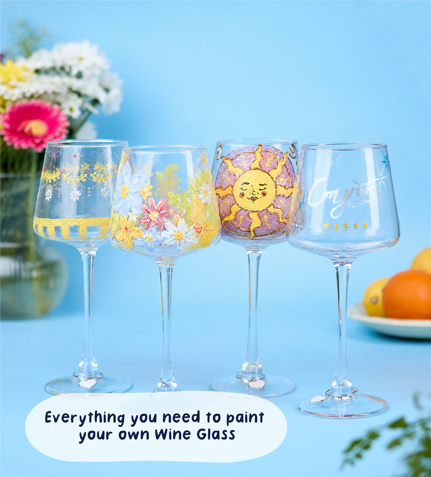 Paint-a-Wine Glass x2